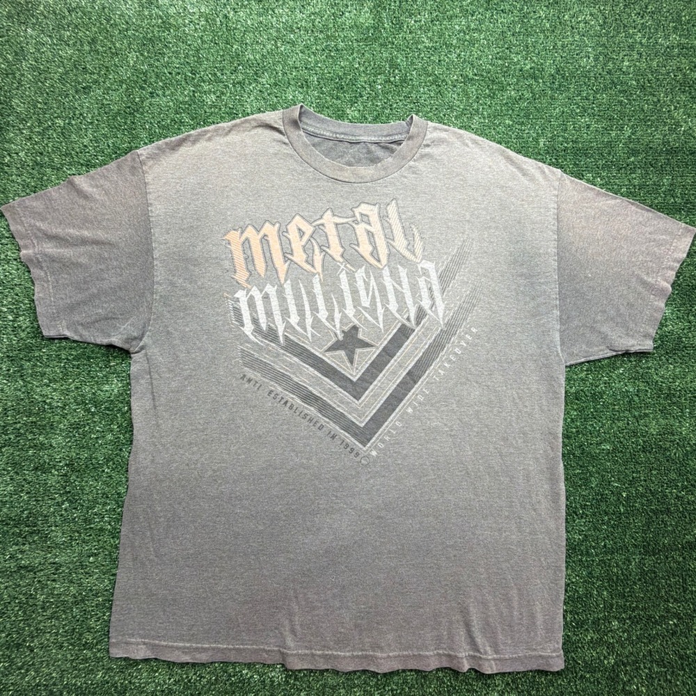 Metal Mulisha Mens Gray Graphic T-Shirt Short Sleeve World Wide Takeover XL XXL